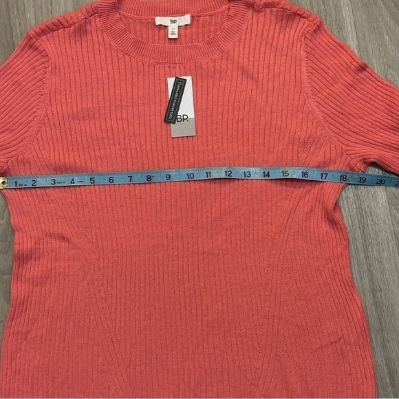 Bp LONG SLEEVE CREW NECK RIBBED KNIT PULLOVER SWEATER SZ M ORANGE - Picture 8 of 9